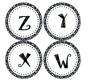 350x270 Circle Leopard Print Abc Labels