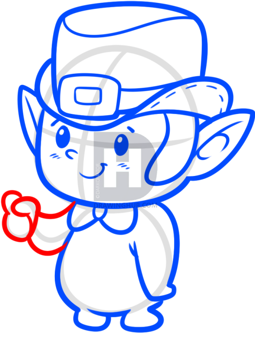 526x720 How To Draw A Chibi Leprechaun, Step