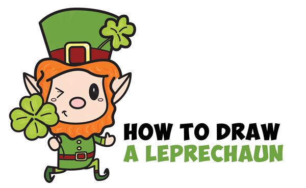 600x369 How To Draw A Cute Cartoon Leprechaun For Saint Patrick's Day Easy