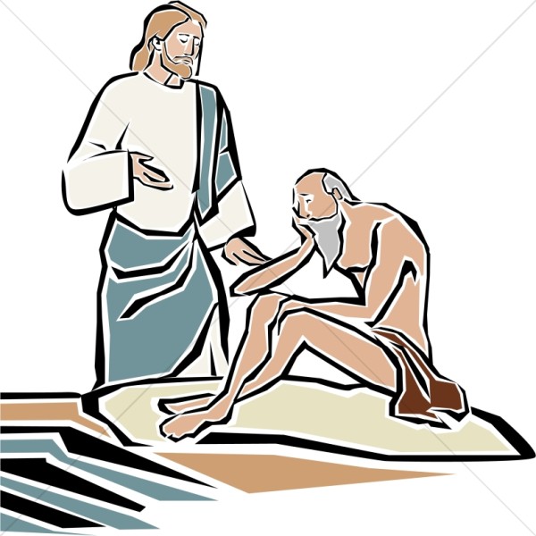 600x600 jesus heals the leper new testament clipart