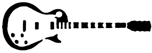 624x220 Guitar, Drawing, Black, Transparent Png Image Clipart Free Download