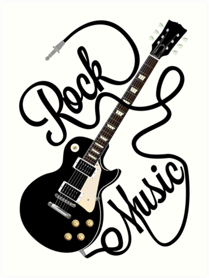 413x549 Black Les Paul Guitar Art Prints