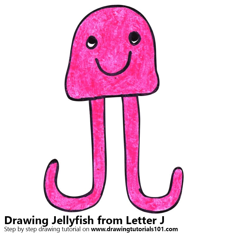 800x800 Learn How To Draw A Jellyfish From Letter J