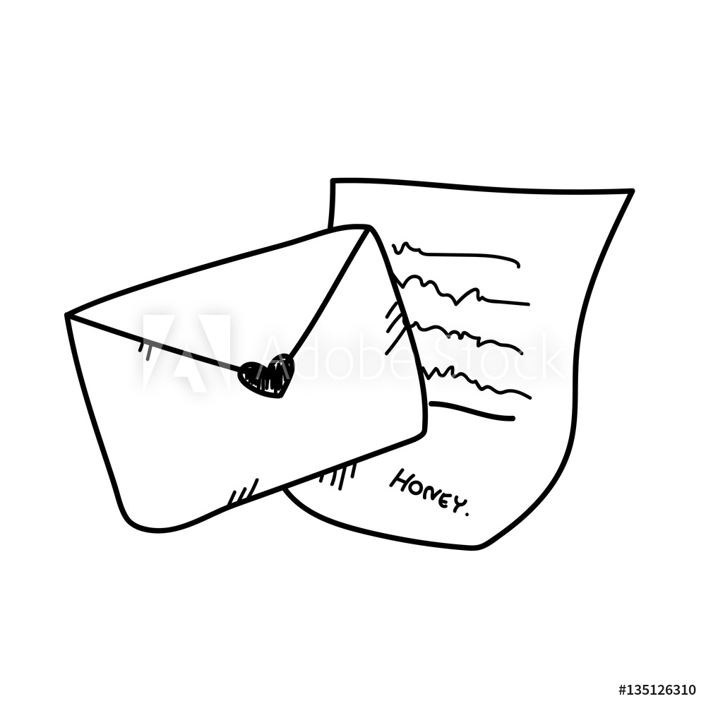 1000x1000 Photo Art Print Freehand Drawing Love Letter Illustration