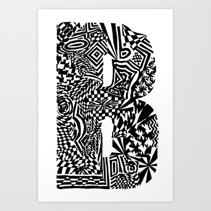 700x700 Alphabet Letter B Impact Bold Abstract Pattern