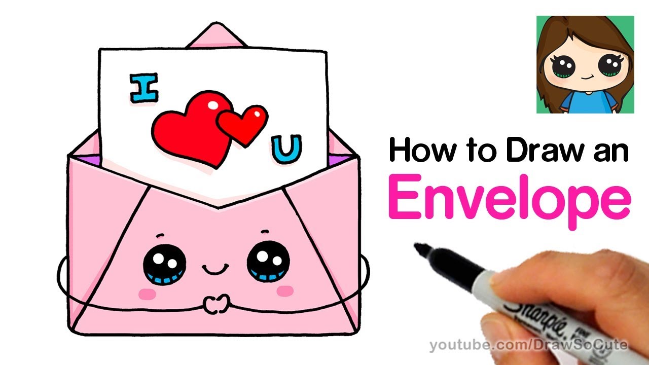 1280x720 How To Draw A Love Letter In A Cute Envelope Easy