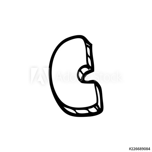 500x500 Line Drawing Cartoon Letterc