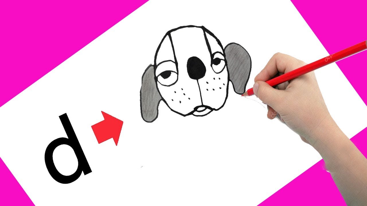 1280x720 How To Draw A Dog From Letter D Eassy Drawing Turn Words Into