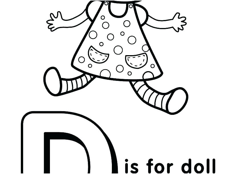 827x609 Letter D Coloring Pages Free Toddler Color A For Preschoolers