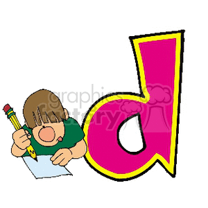 300x300 The Letter D With Child Drawing Clipart Royalty Free Clipart