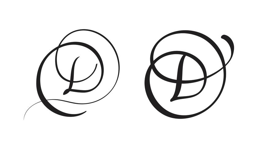 843x490 Art Calligraphy Letter D With Flourish Of Vintage Decorative