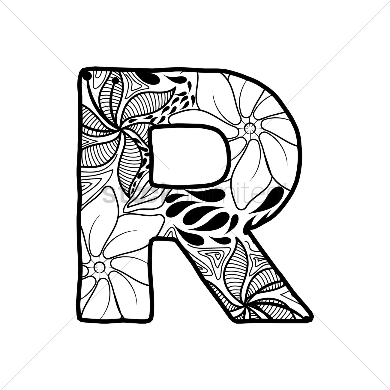 1300x1300 Letter R Vector Image