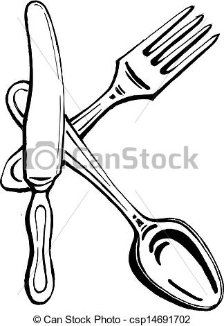 324x470 Hand Drawn, Vector, Sketch Illustration Of Cutlery