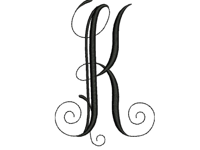 794x596 Letter K Embroidery Design Modern Embroidery Monogram Machine Etsy