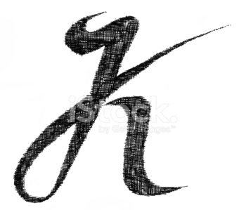 350x299 Pen Drawing Letter K Premium Clipart