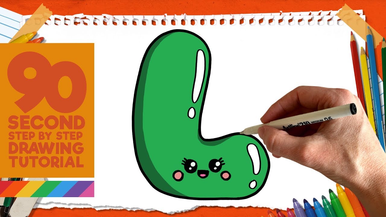 1280x720 How To Draw A Bubble Letter L Step