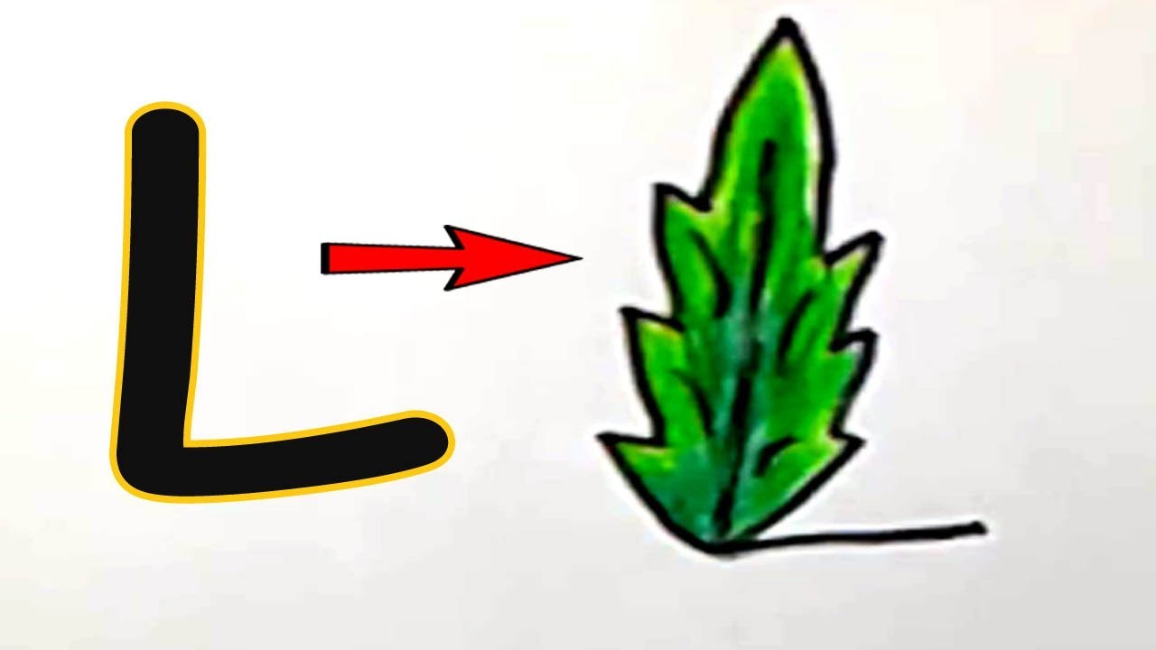 1280x720 How To Draw Leaf From Letter L