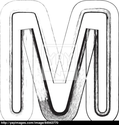 488x512 Grunge Font Letter M Vector