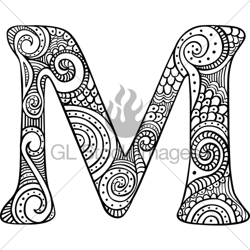 500x500 Illustrated Letter M Gl Stock Images