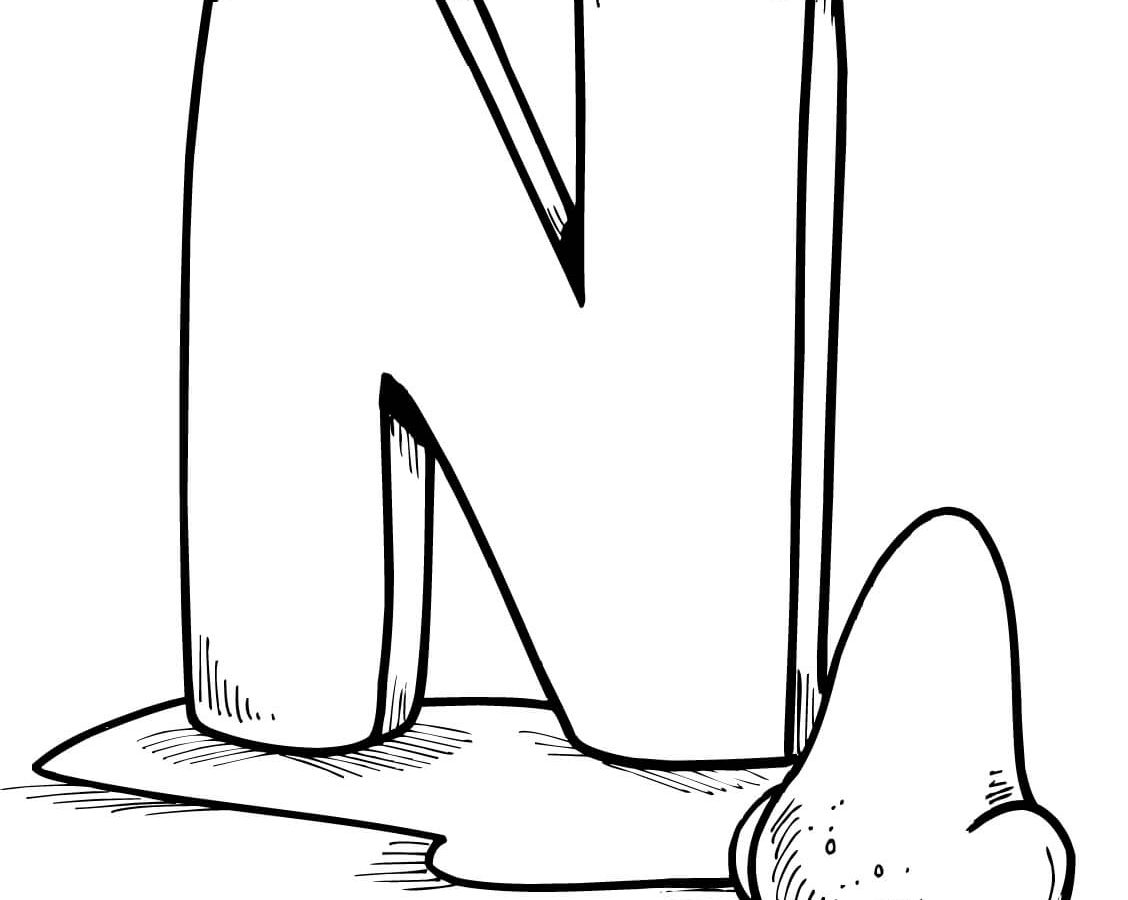1128x900 Classic Letter N Coloring