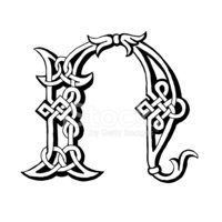 200x200 Celtic Letter N Stock Vectors