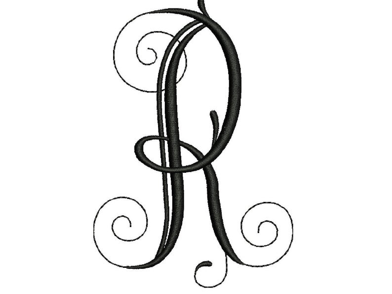 794x597 Embroidery Letter R Design Modern Embroidery Monogram Machine Etsy