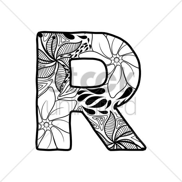 600x600 Letter R Vector Image