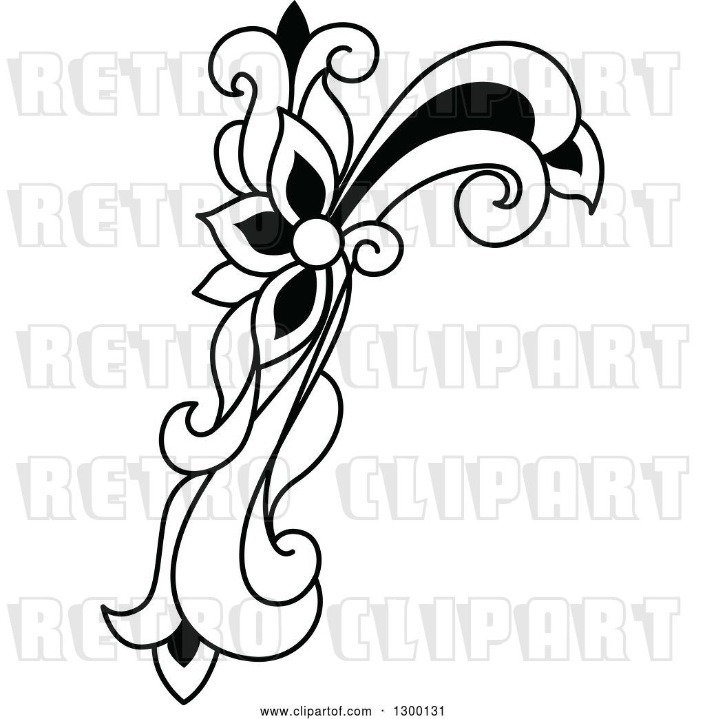 1024x1044 Vector Clip Art Of Retro Lowercase Floral Letter R