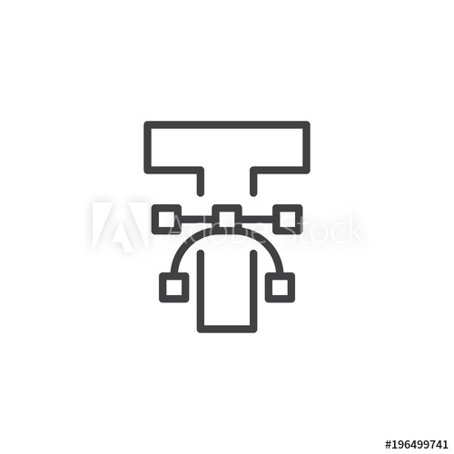 500x500 Vector Font Outline Icon Linear Style Sign For Mobile Concept