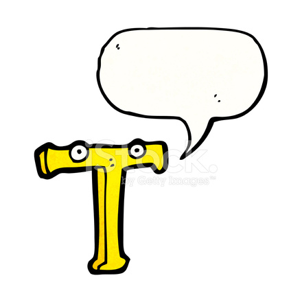 440x440 Cartoon Letter T Stock Vector