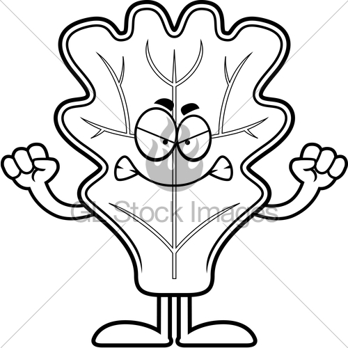 500x500 Angry Cartoon Lettuce Leaf Gl Stock Images