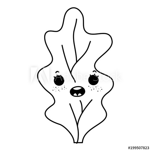 500x500 Line Kawaii Natural Lettuce Leaf Organic Vegetable