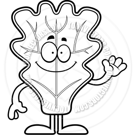 460x460 Cartoon Lettuce Leaf Waving