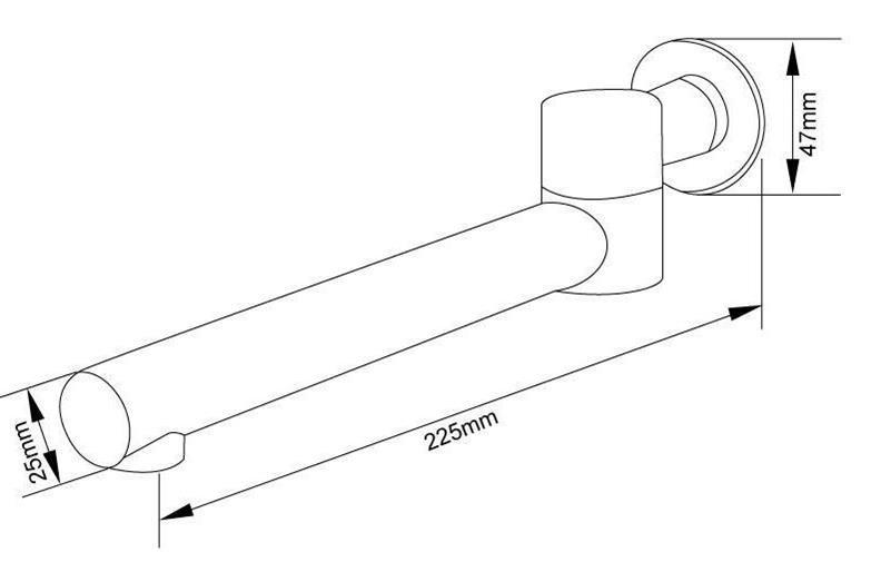 783x505 ezyfix modern lever swivel bath spout line drawing