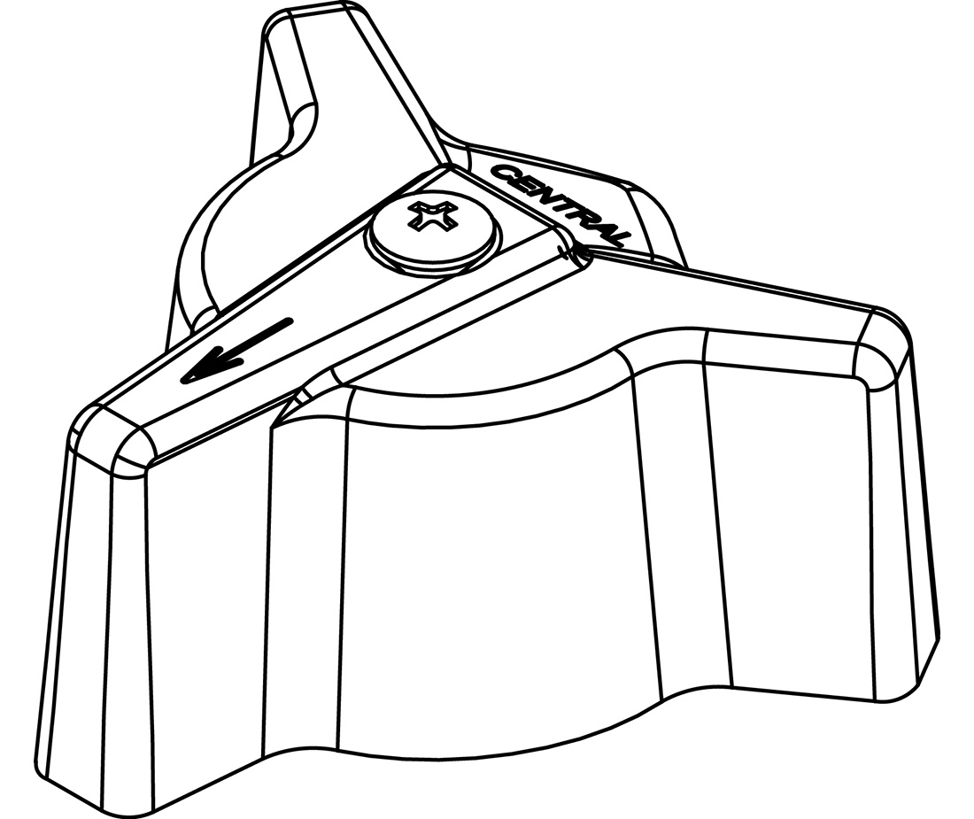 1100x925 point lever handle with screw diverter