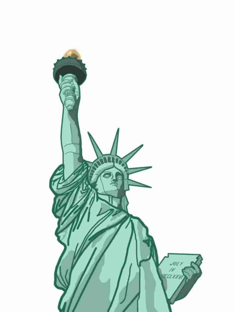 768x1024 Statue Of Liberty Pencil Drawing Sketch Impressive Free Shipping