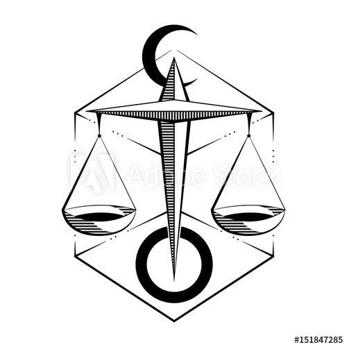500x500 Zodiac Sign Of Libra Draw In Geometric Style Vector Illustration