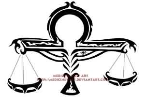 300x229 Black Color Best Libra Scale Tattoo Design