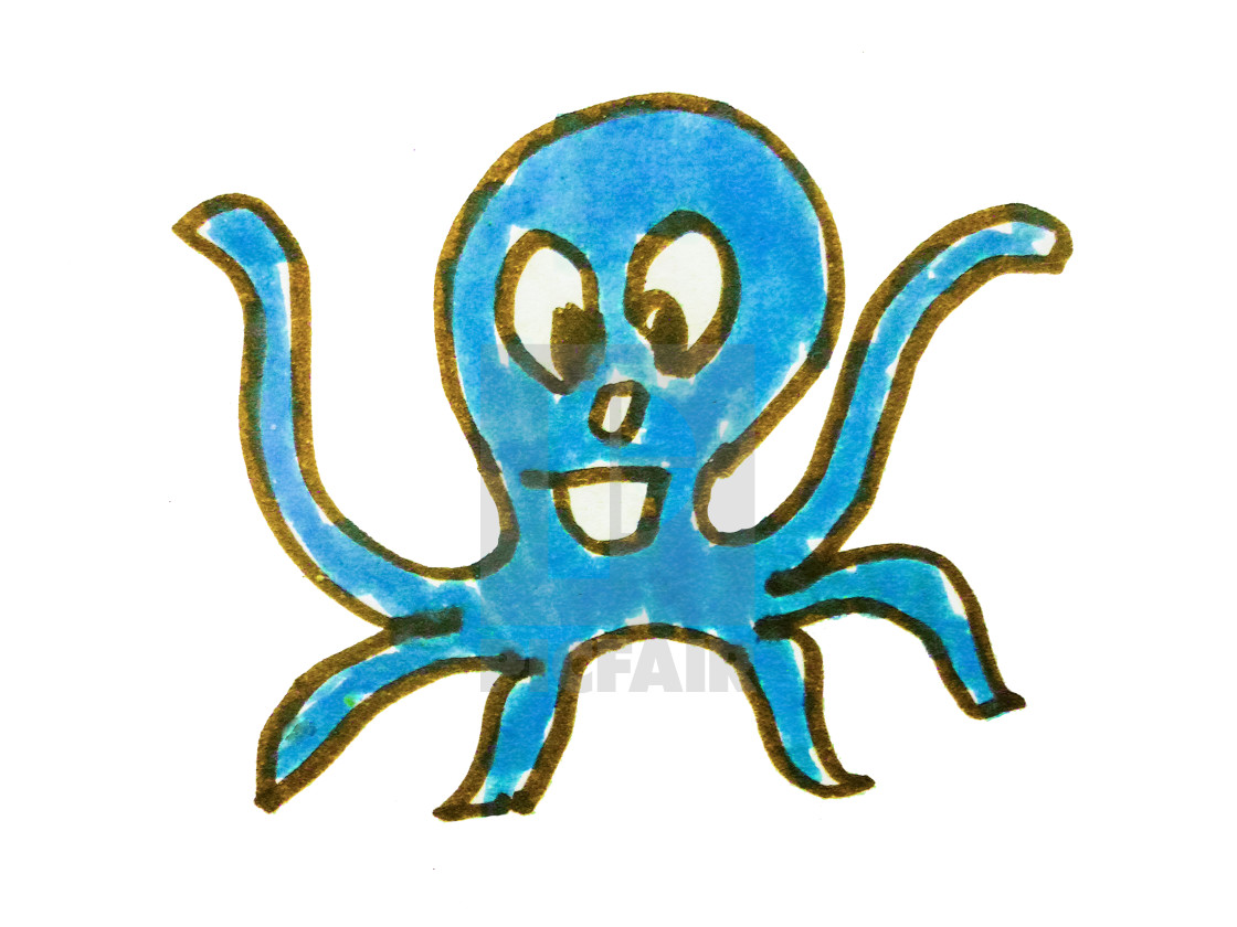 1120x840 Cartoon Kids Style Octopus Drawing