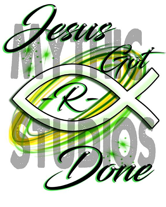 576x720 Personalized Airbrushed Jesus Fish License Plate Tag Mythic