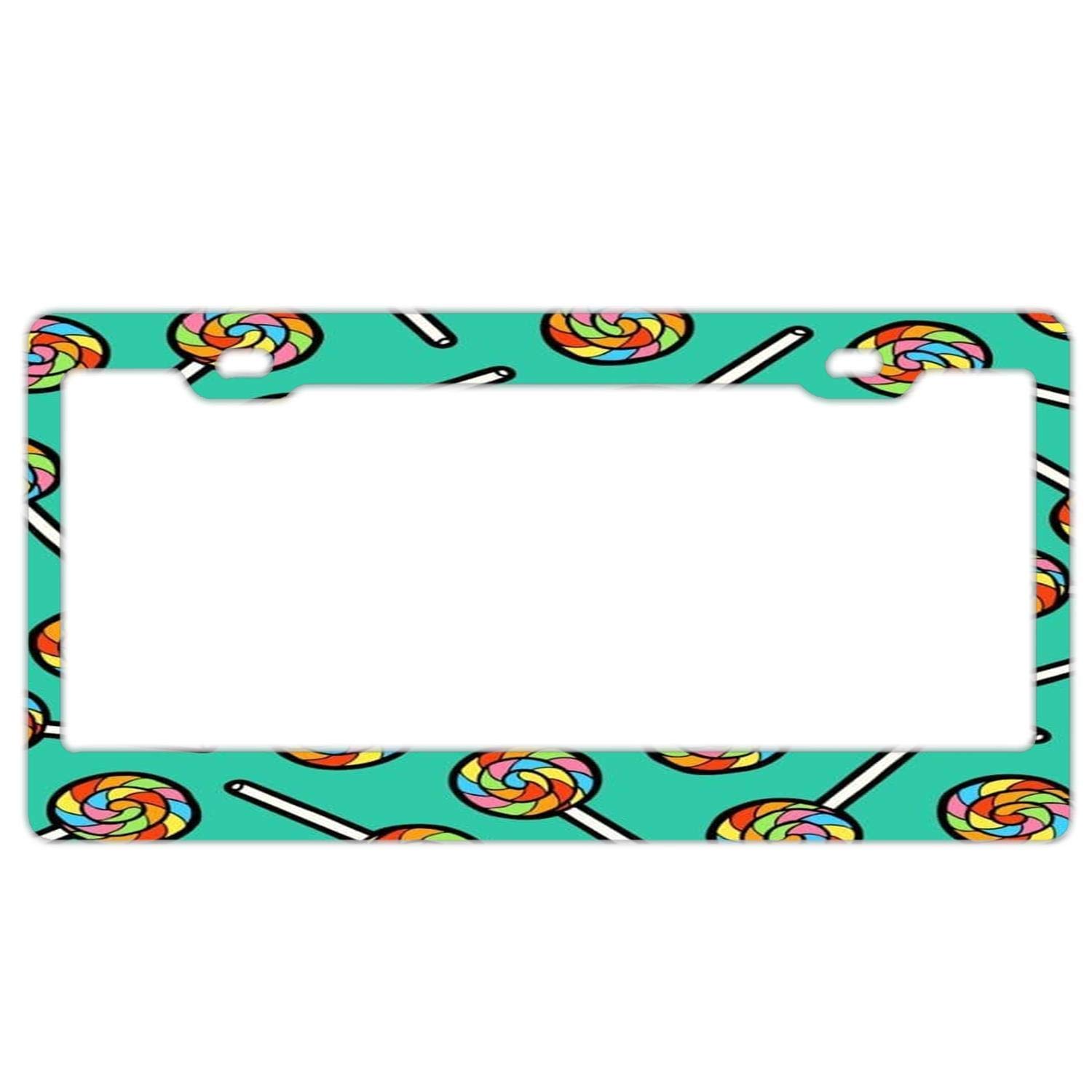 1500x1500 Yex Abstract Rainbow Candy Drawing License Plate Frame