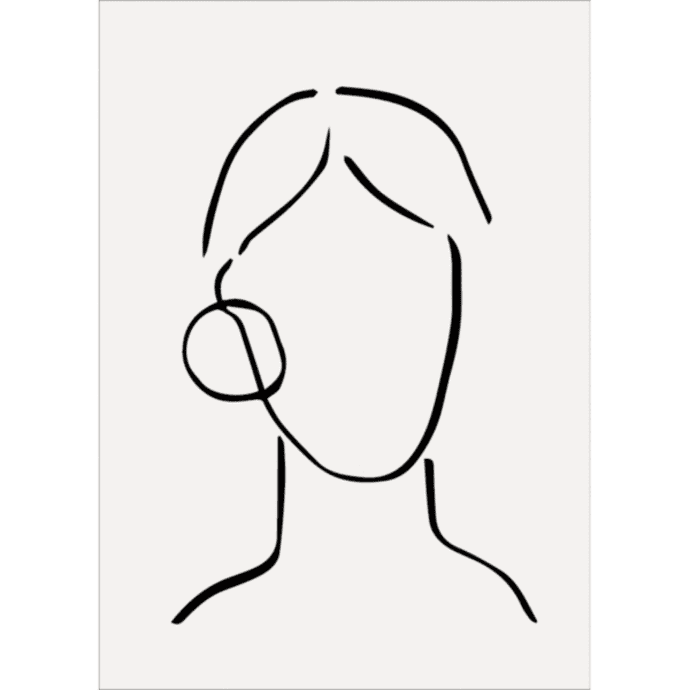 690x690 Trouva Face Line Drawing With Hoop Print