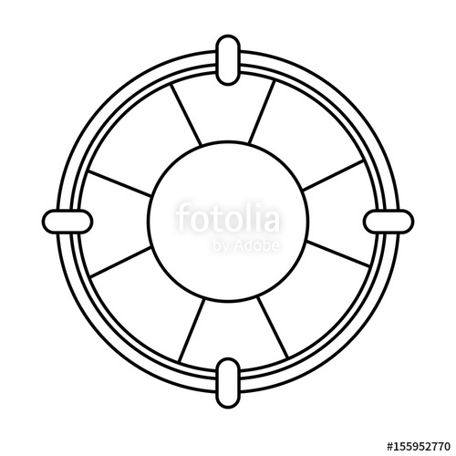 500x500 Life Preserver Icon Image Vector Illustration Design Stock Image