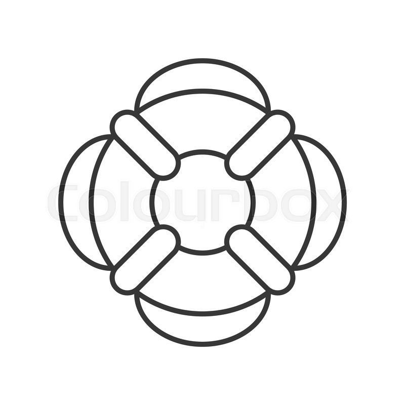 800x800 Life Ring Outline Vector Icon On White Stock Vector Colourbox