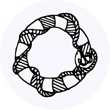 355x355 azeeda x round 'life ring' stickers