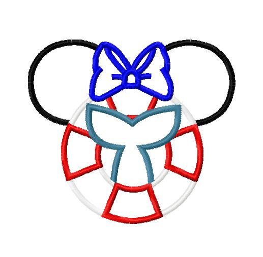 517x507 Character Inspired Cruise Life Ring With Whale Tail Embroidery