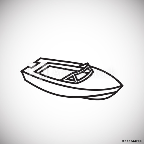 500x500 Motor Boat Thin Line On White Background Icon