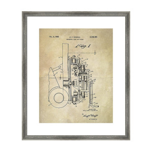 300x300 Forklift Patent Drawing Framed Print