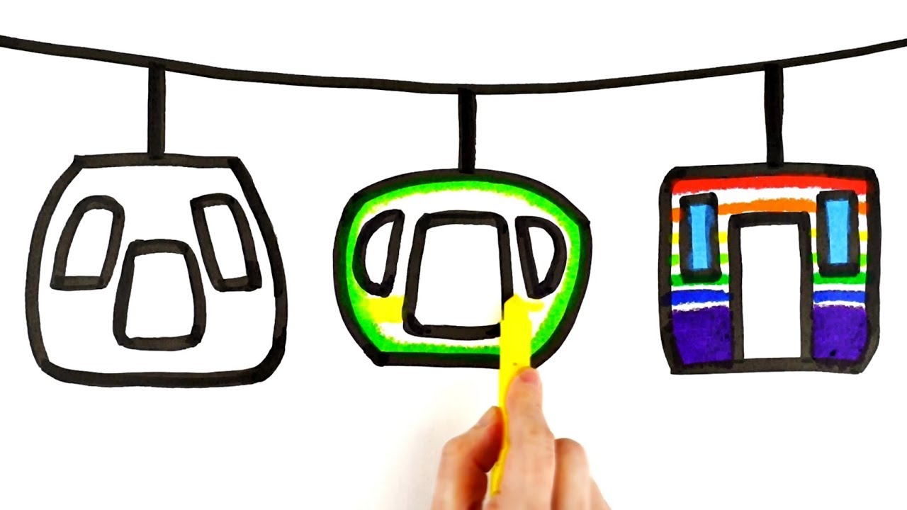 1280x720 Cable Car Drawing Tutorial For Kids How To Draw Gondola Lift