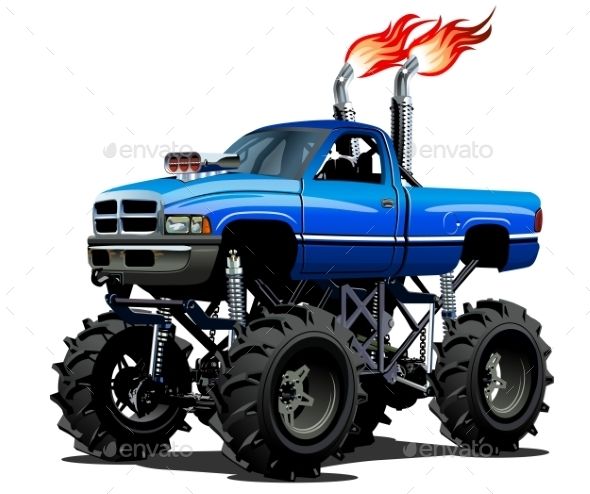 590x494 cartoon monster truck truck art monster trucks, lifted trucks
